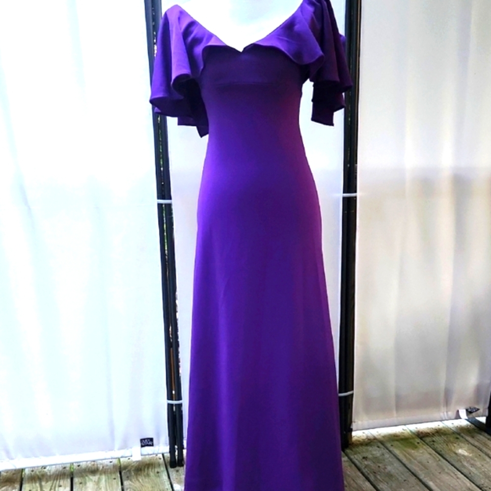Vintage Purple Off The Shoulders Whimsy Fairycore Regency maxi Dress